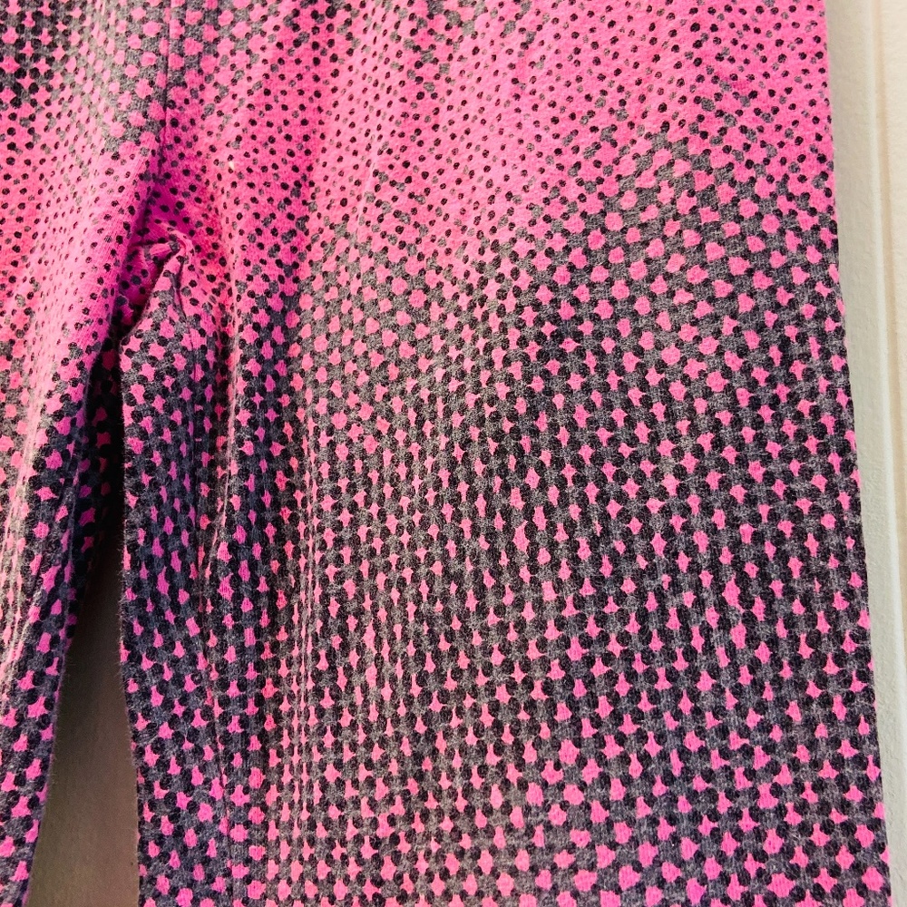 Gap Girl M 8 Pink and Gray Dotted Striped Leggings - Picture 4 of 12